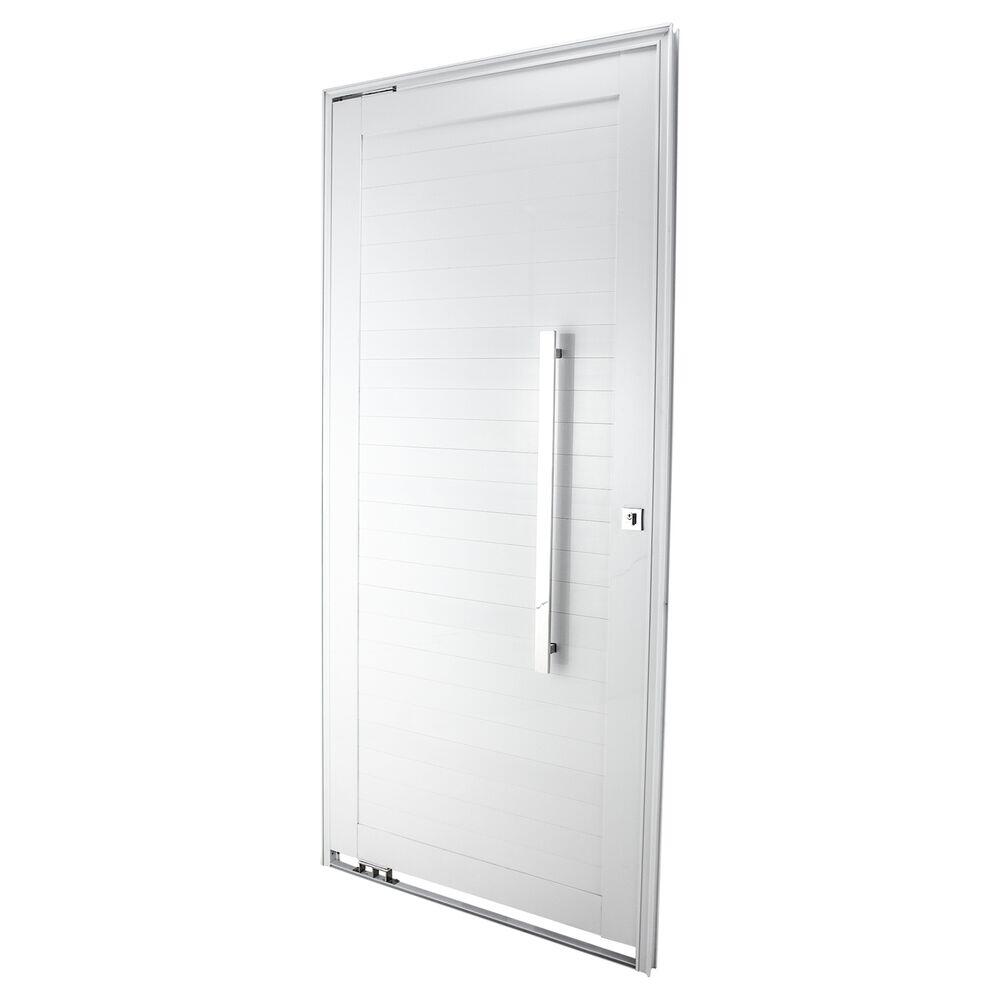 Porta Pivotante Lambril 2,15X1,00M Esquerda R47 com Puxador Reto Branca CRV