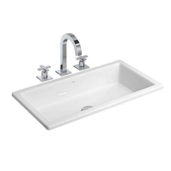 Cuba para Banheiro de Sobrepor Retangular 59x30 Branco Gelo L1.070.17 Deca