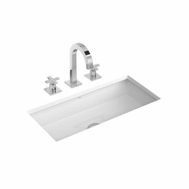 Cuba para Banheiro de Embutir Retangular Trio 59x30cm Branco Gelo Deca