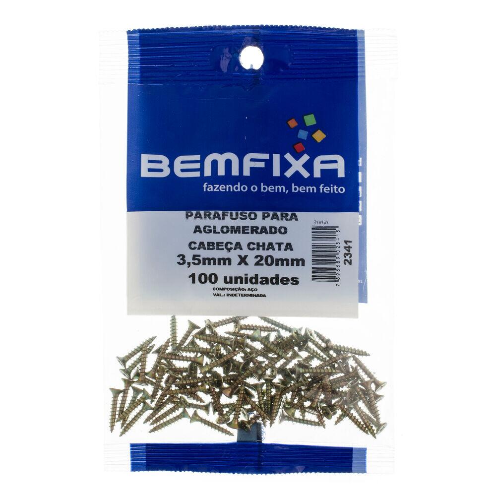 Parafuso de Ferro para Madeira Bemfixa 3,5x20mm Cabeça Chata