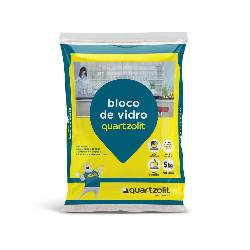 Argamassa Bloco de Vidro 5kg Branca Quartzolit