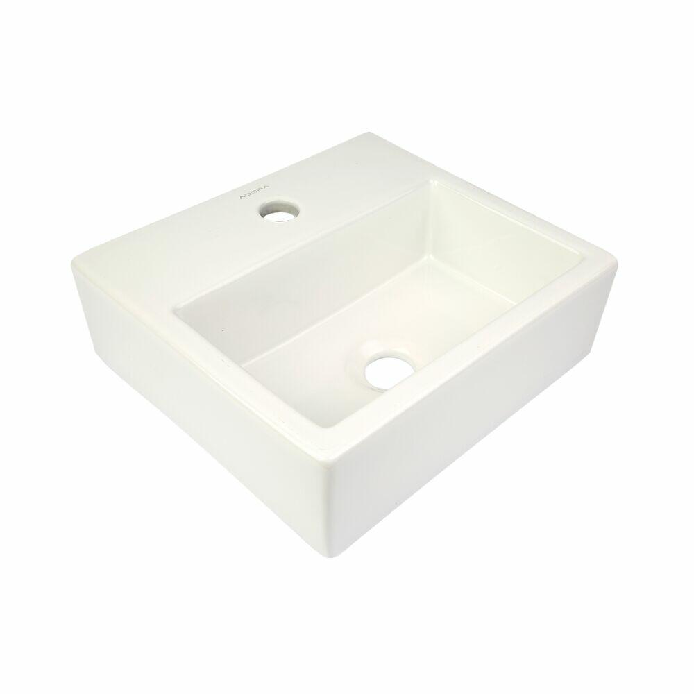 Cuba para Banheiro de Apoio Louça com Mesa Retangular Branca 35X31,5cm West Addra