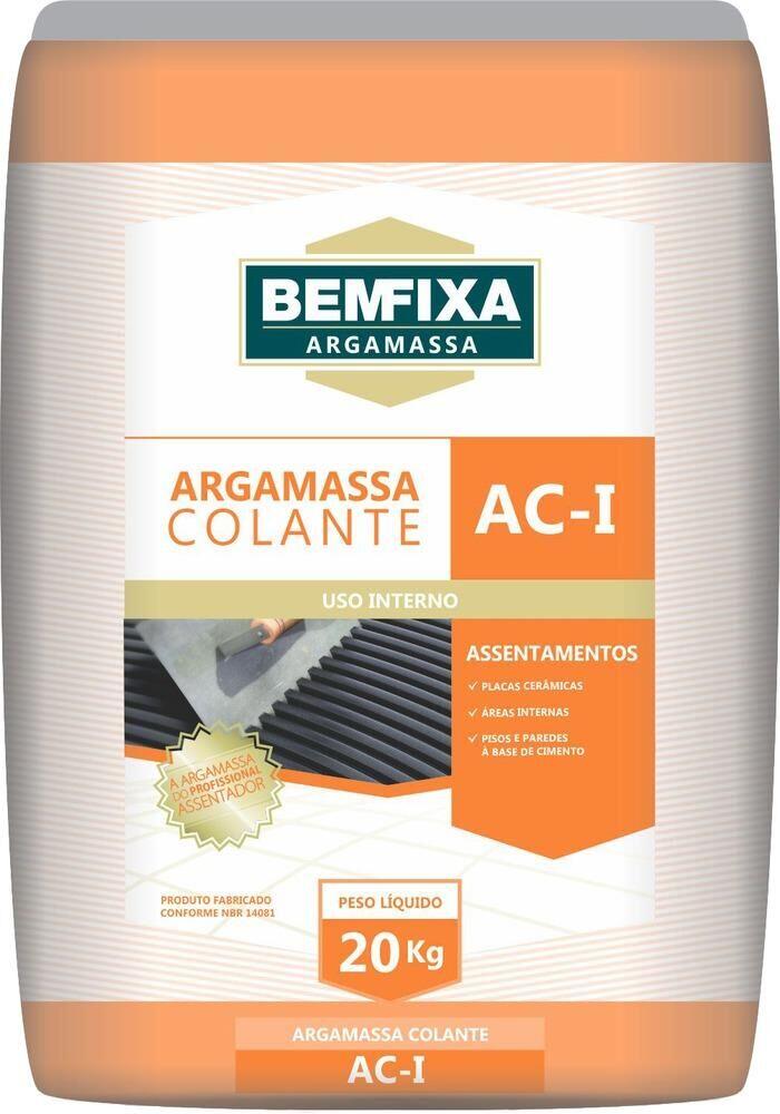 Argamassa AC1 Interno 20kg Cinza Bemfixa