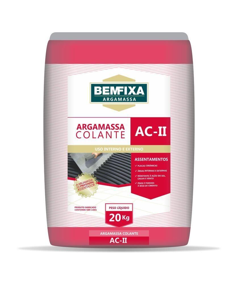 Argamassa AC2 Interno e Externo 20kg Cinza Bemfixa