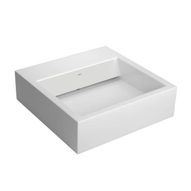 Cuba para Banheiro de Apoio Suspensa Retangular com Valvula Oculta 45x45 Branco Gelo L.86S.17 Deca