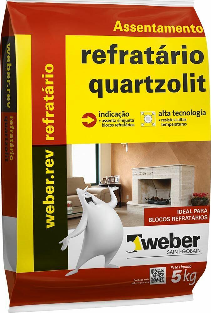 Argamassa Refratário Quartzolit 5kg Cinza