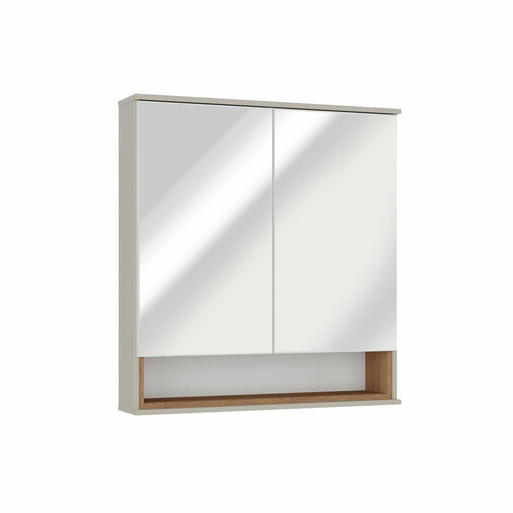 Espelheira para Banheiro MDF Mariana Nude/Cinza 64,5cm C-Linea