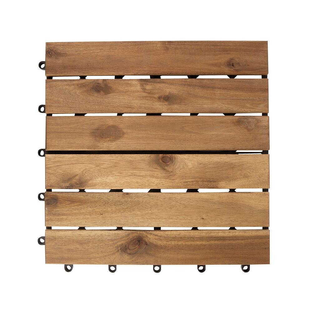 Deck Cassia 30x30x2cm 6 Ripas Natural Fosco Fascino