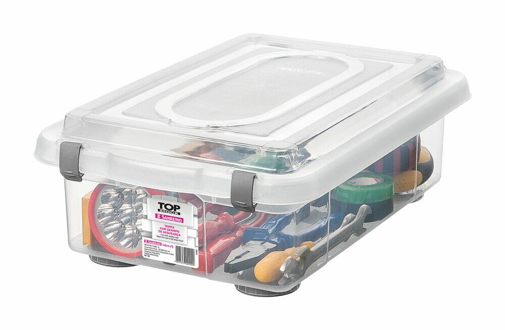 Caixa Organizadora Sanremo Top Stock 8,6L Cristal