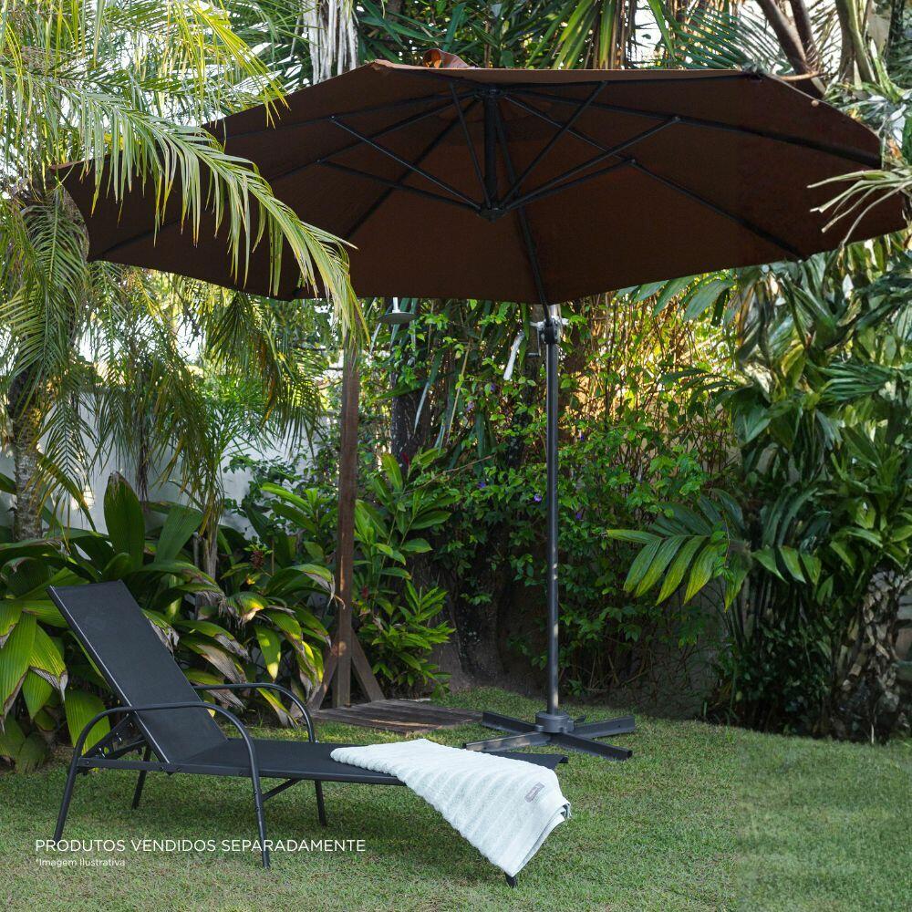 Espreguiçadeira Textilene Caribe Preto Aço Fascino