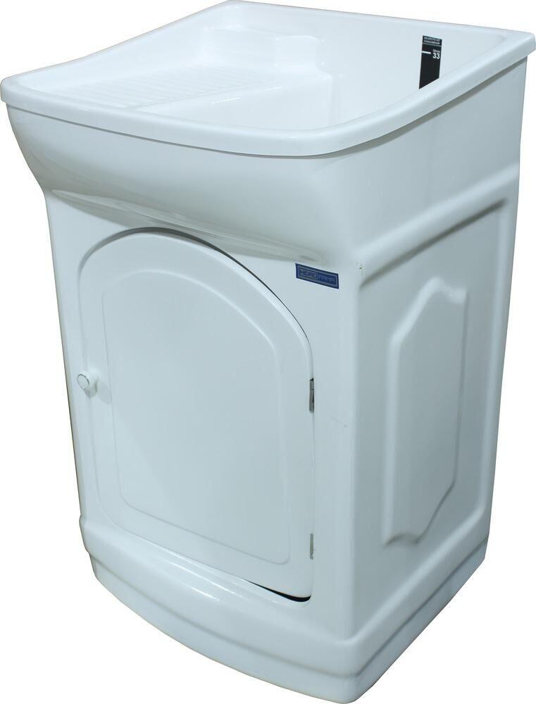 Tanque com Gabinete de Fibra 33L Esfregadeira Lateral Branco Hidrofama