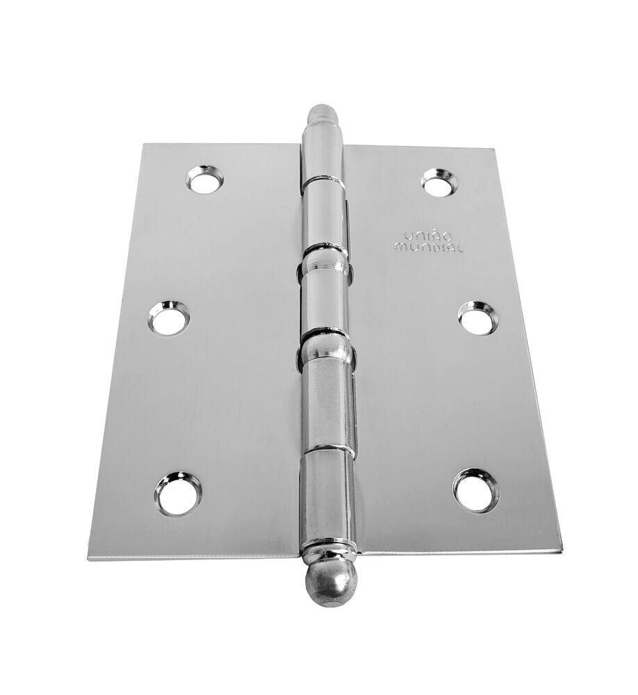 Dobradiça 3.1/2x3'' Cromada União Mundial