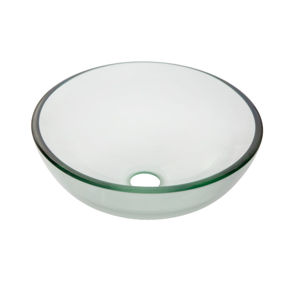 Cuba para Banheiro de Apoio Vidro Redonda Transparente 30cm Court Addra