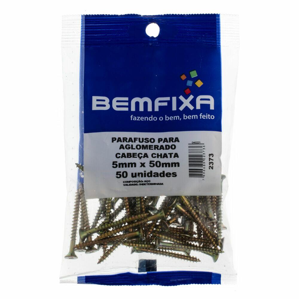 Parafuso de Ferro para Madeira Bemfixa 5,5x50mm Cabeça Chata
