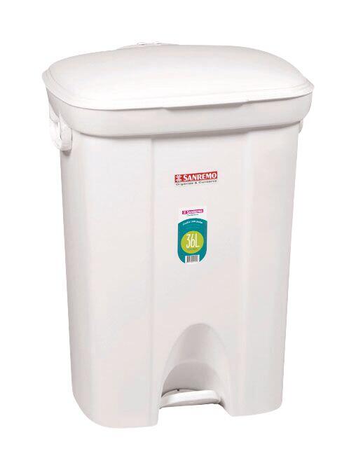 Lixeira de Plástico Sanremo Casa Blanca 36L Branca