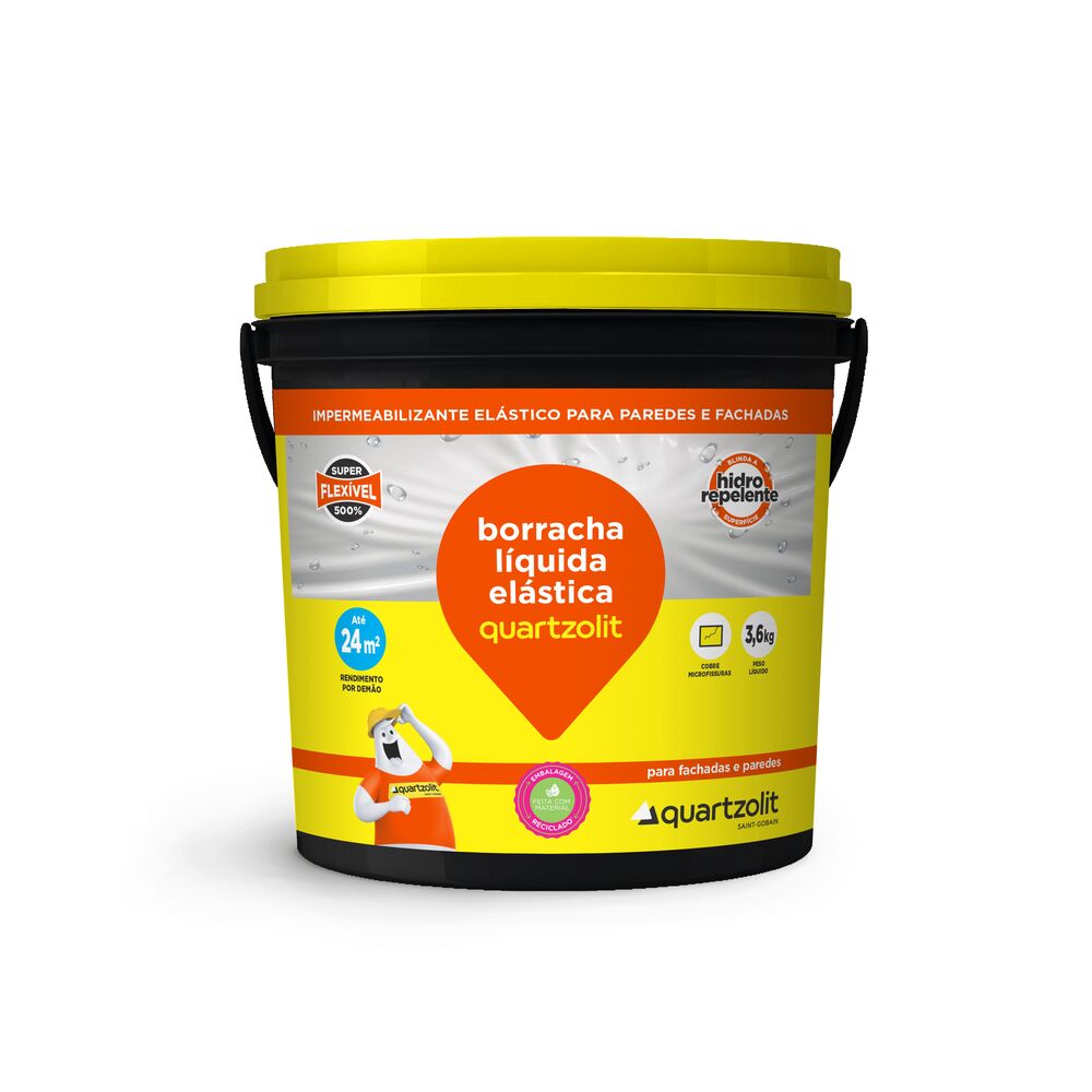 Tinta Impermeabilizante 18L Borracha Líquida Branco Quartzolit
