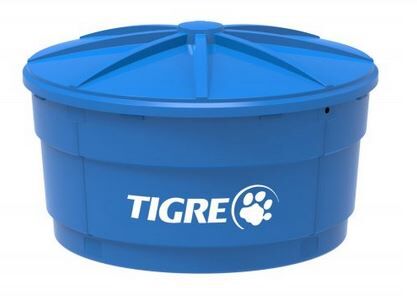 Caixa De Água com Tampa Polietileno 1500L Azul Tigre