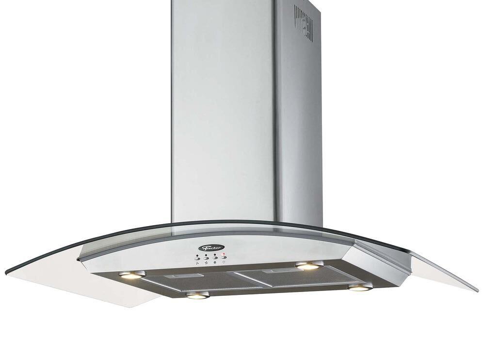 Coifa de Ilha Island Vidro 90cm Inox Fischer