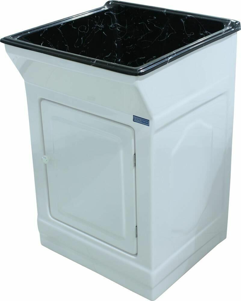 Tanque com Gabinete de Marmorite 40L Simples Grafite Hidrofama