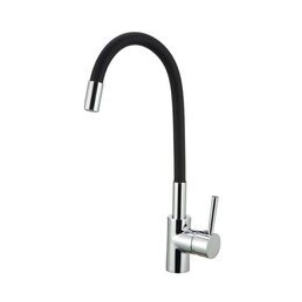 Torneira Misturador Monocomando para Cozinha de Mesa Bica Alta 1/2'' Fluir Flex Preto Addra