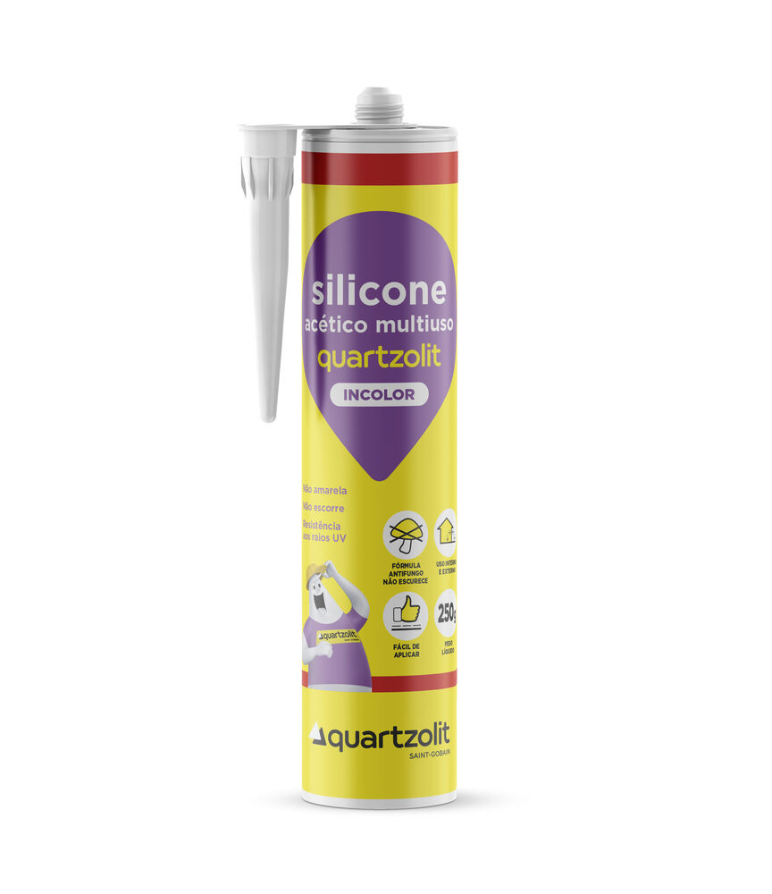 Silicone Acético Multiuso Quartzolit 250g Incolor