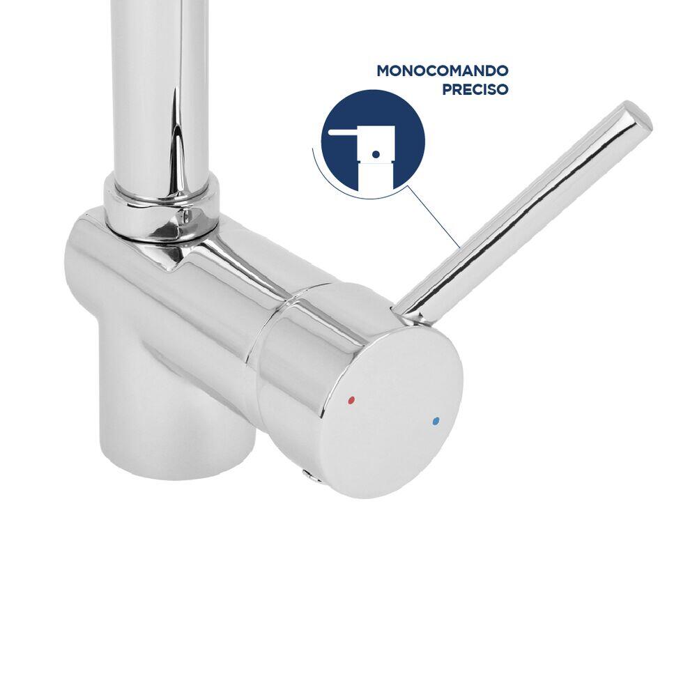 Torneira Misturador Monobloco para Cozinha de Mesa Bica Alta 1/2'' Ametista Clean Cromada Addra