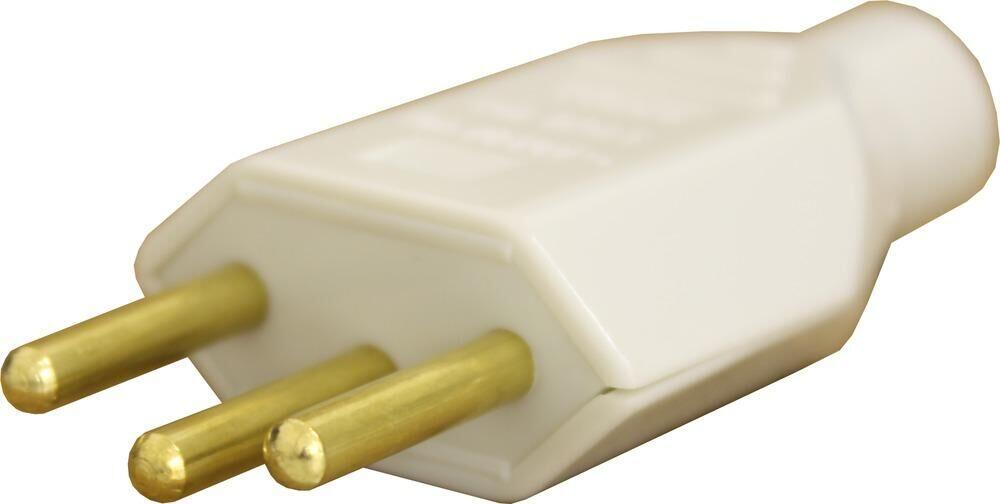 Plugue Macho Fame 1 Módulo 2P+T 20A 250V~ Cinza
