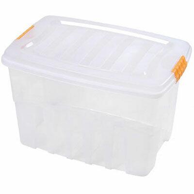 Caixa Organizadora Trava/Tampa Gran Box 29L 32,6x45,7x28cm Transparente Plasútil