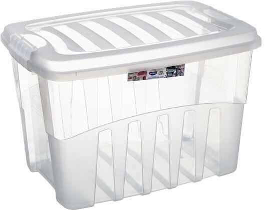 Caixa Organizadora Trava/Tampa Gran Box Plasútil 56L 55,5x40,3x36,5cm Transparente