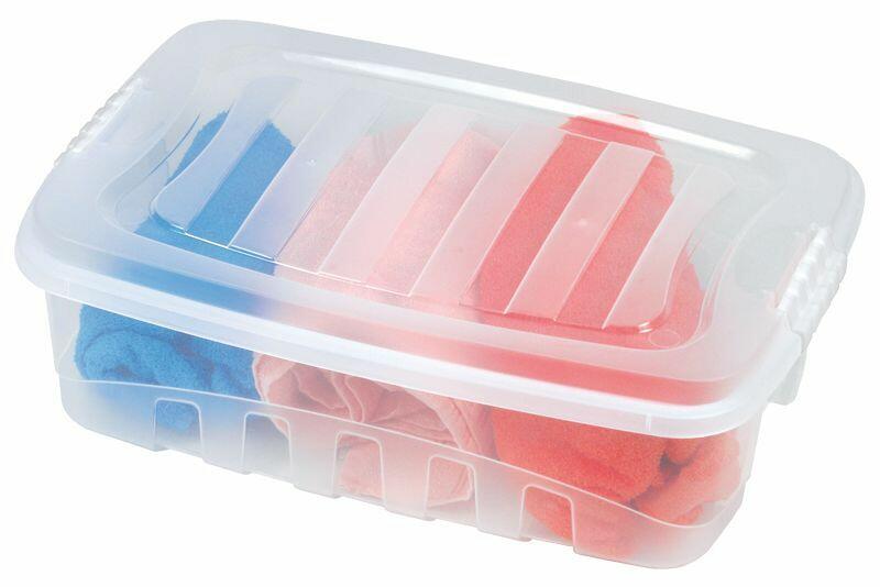 Caixa Organizadora Trava/Tampa Gran Box Plasútil 26,5L 55,5x40,3x18,1cm Transparente