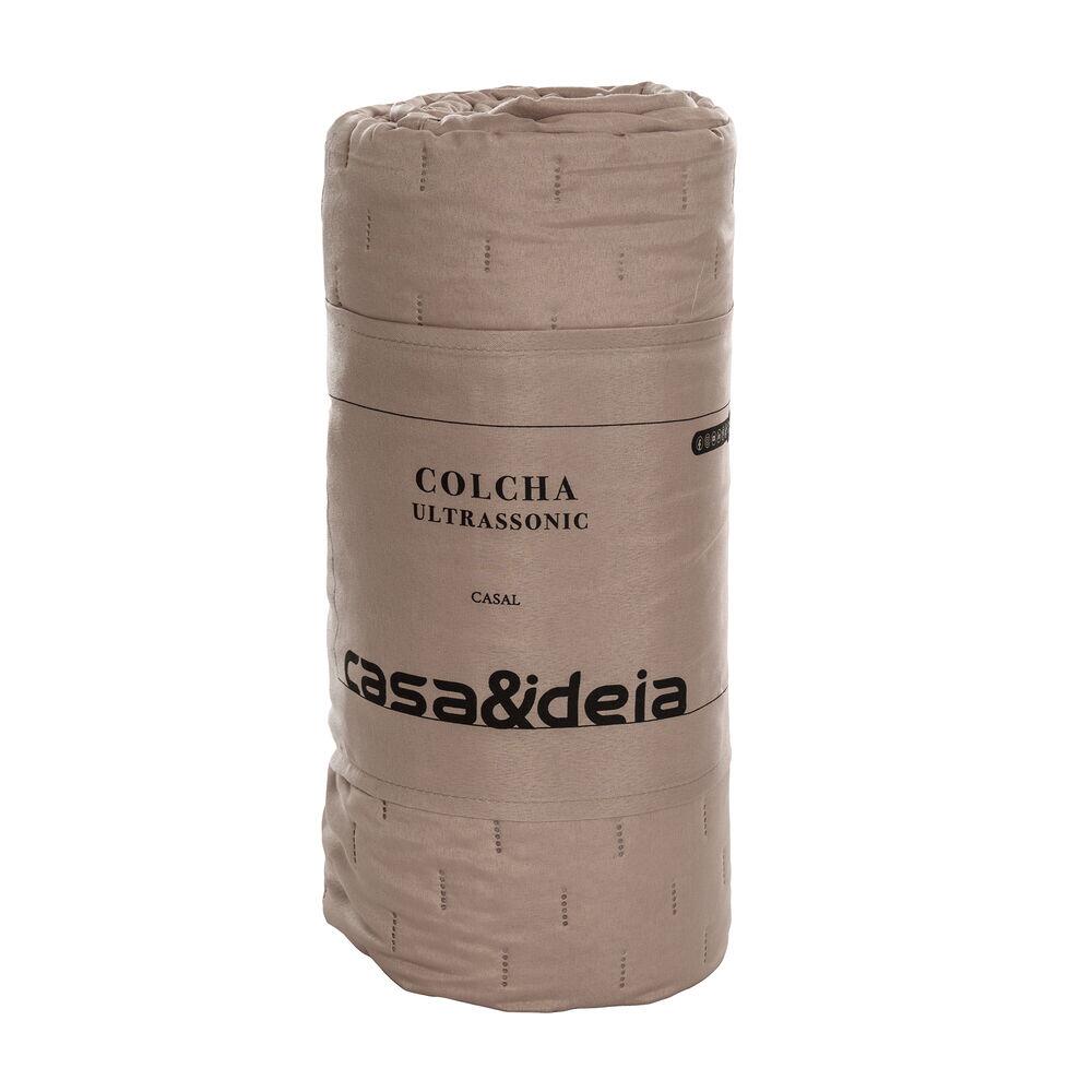 Colcha King 2,60m x 2,80m Ultra Taupe Diagonal
