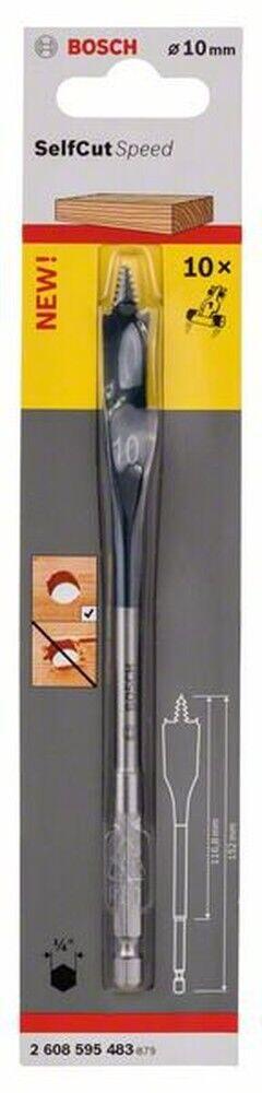 Broca Chata SelfCut Speed para Madeira e Materiais leves 10mm Bosch