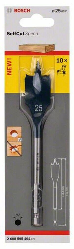 Broca Chata SelfCut Speed para Madeira e Materiais leves 25mm Bosch