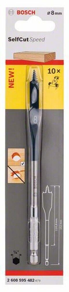 Broca Chata SelfCut Speed para Madeira e Materiais leves 8mm Bosch