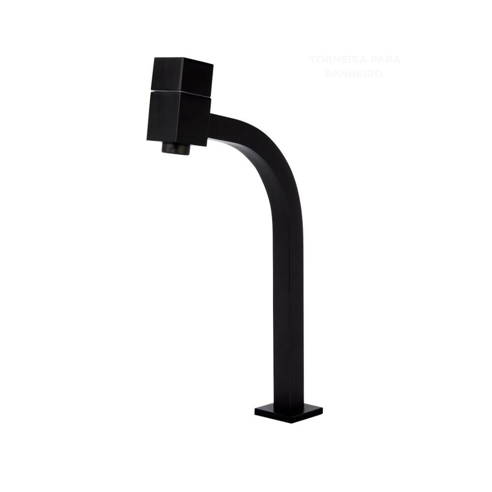 Torneira para Banheiro de Mesa Bica Alta 1/2 Piazza Preto Addra