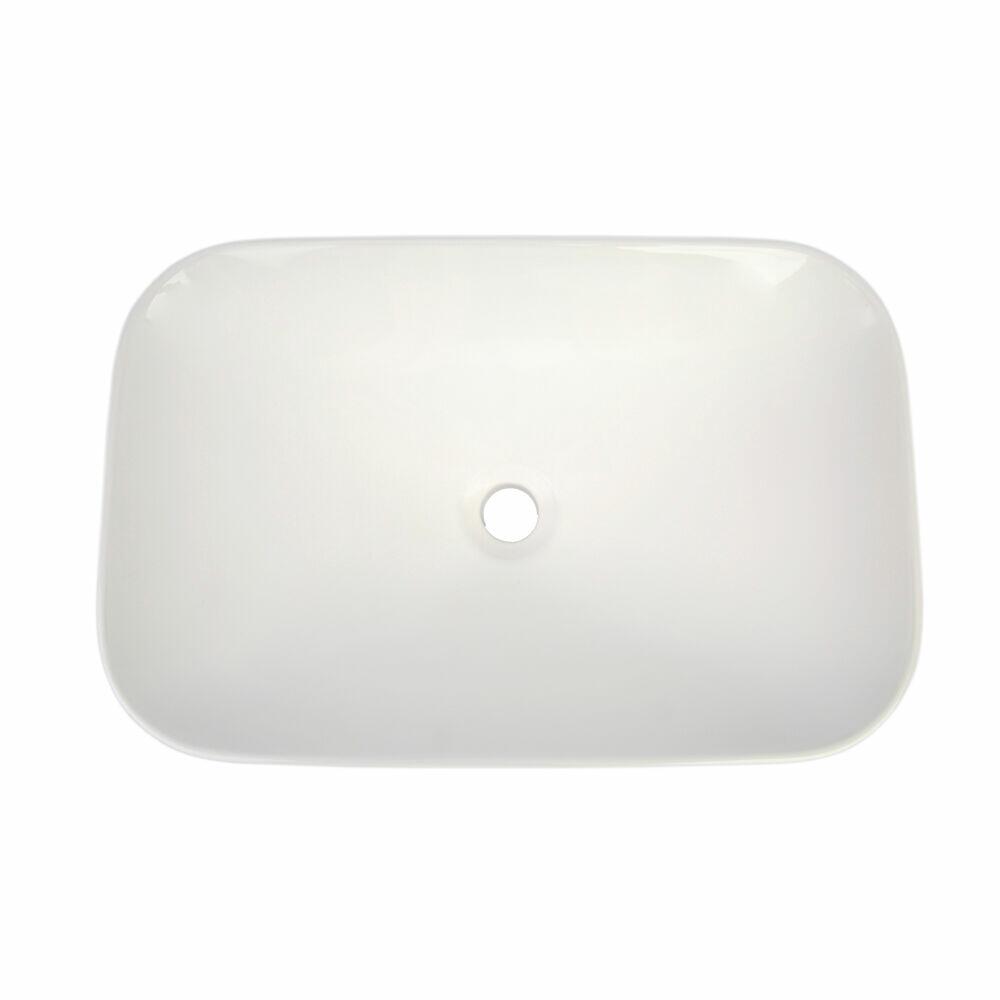 Cuba para Banheiro de Sobrepor Louça Retangular Branca Londres 52x36x16cm Addra