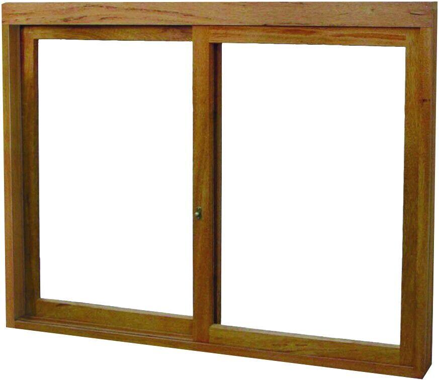 Janela de Correr Madeira Angelim Madecen 120x150cm 2 Folhas para Vidro Liso