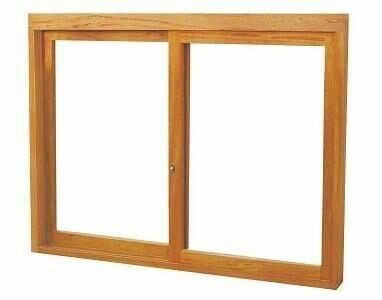 Janela de Correr Madeira Angelim Madecen 120x160cm 2 Folhas para Vidro Liso