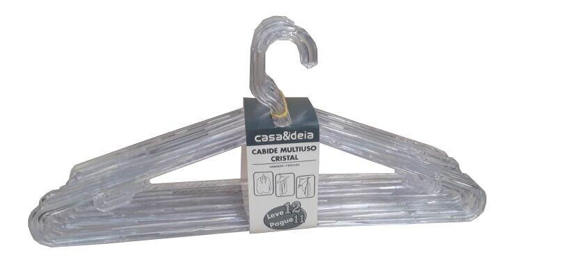 Cabide Sintético Leve 12 Pague 10 Cristal Casa&Ideia