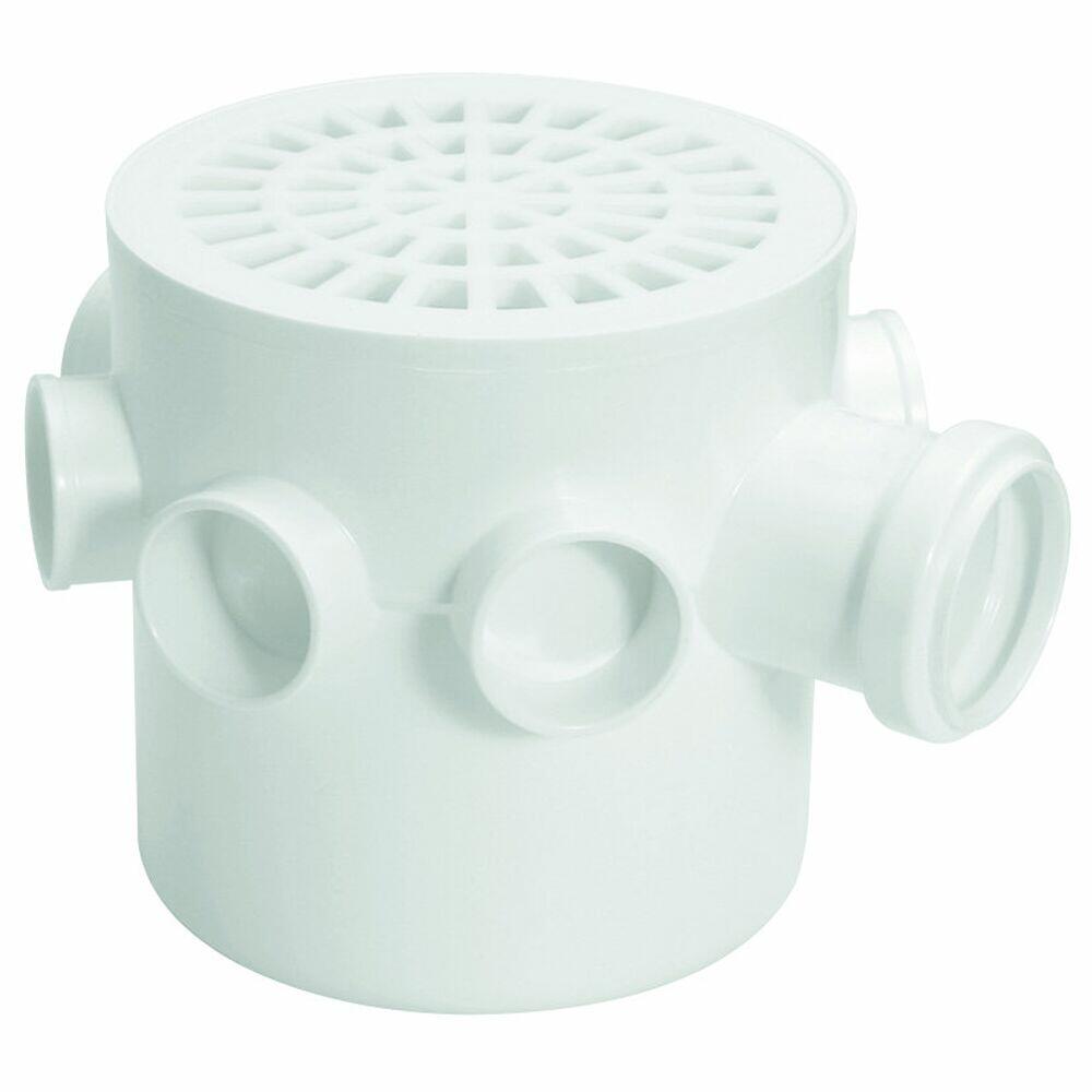 Caixa Sifonada 150x150x50mm Grelha Alum Branco Redondo Amanco
