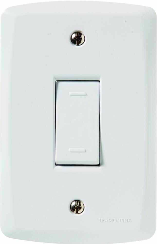Conjunto Interruptor Lux2 1 Módulo Paralelo 10A Branco Tramontina