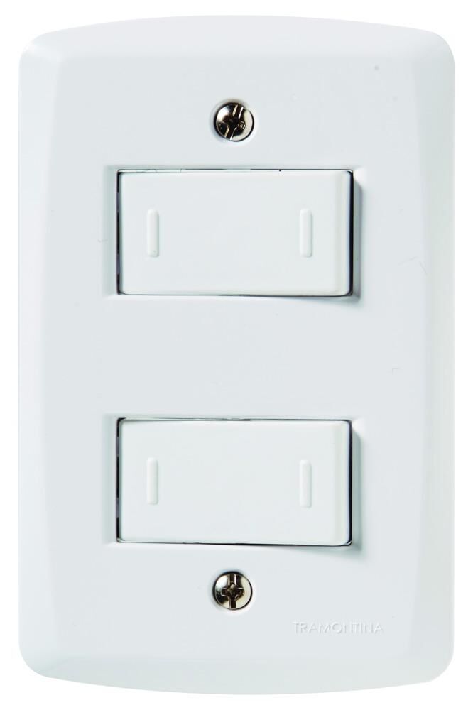 Conjunto Interruptor Lux2 2 Módulos Paralelos 10A Branco Tramontina