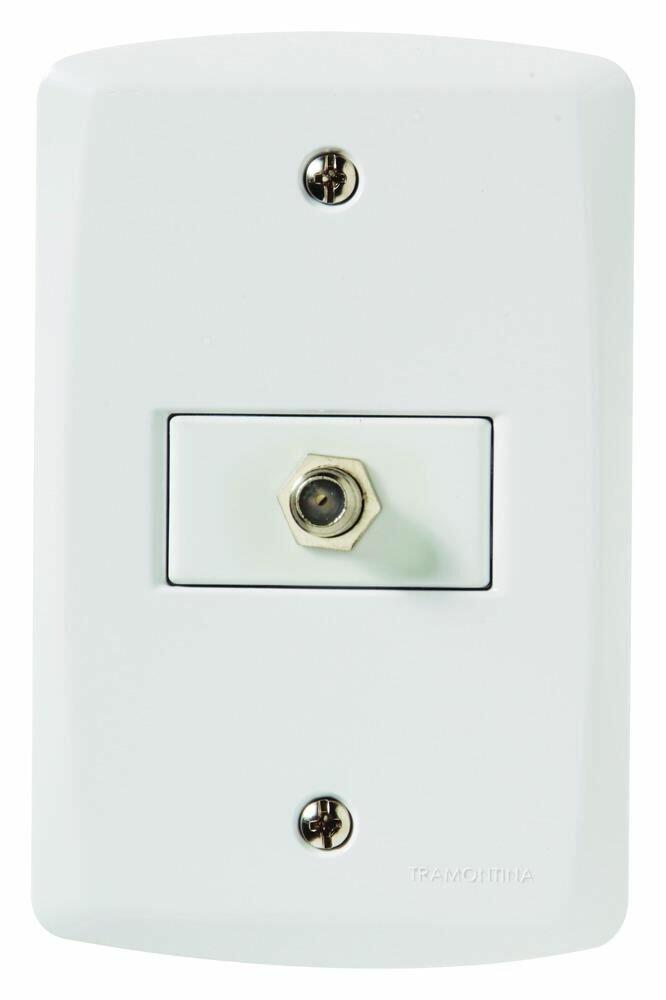 Conjunto TV/SAT Coaxial Lux2 Branco Tramontina