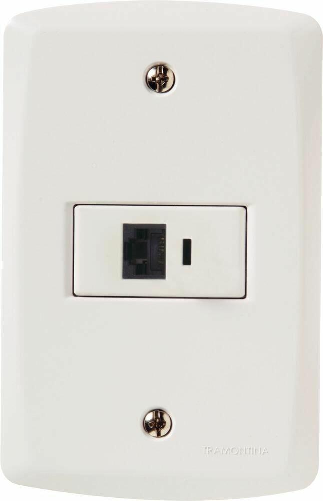 Conjunto Tomada RJ11 Lux2 Branco Tramontina