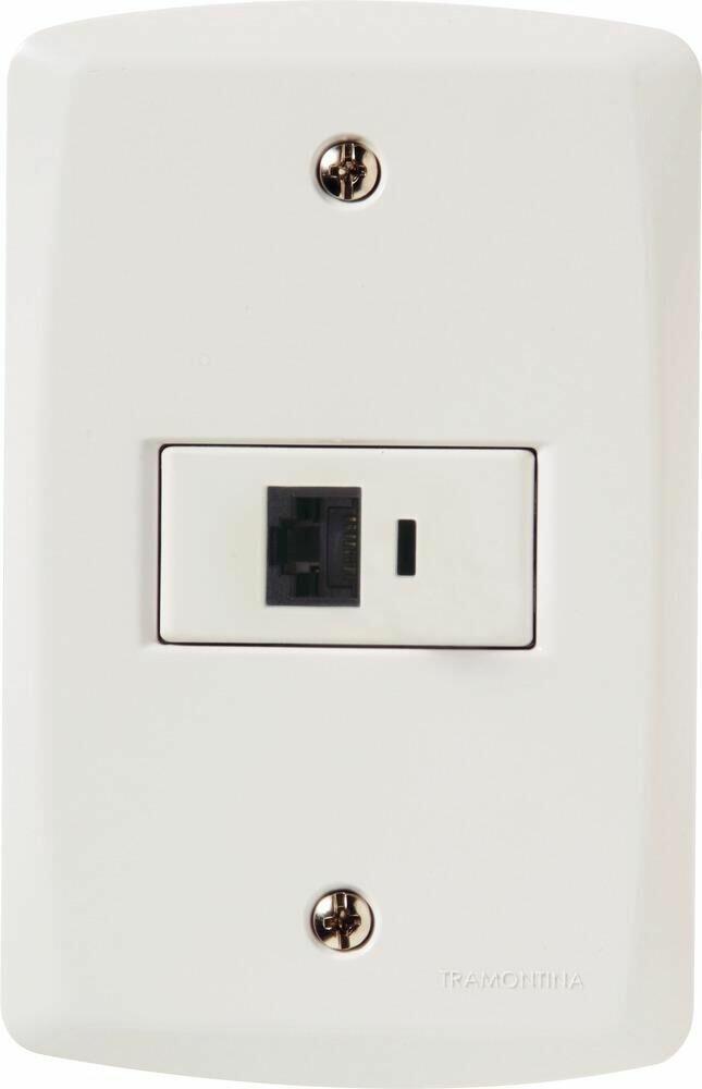 Conjunto Tomada RJ45 Lux2 Branco Tramontina