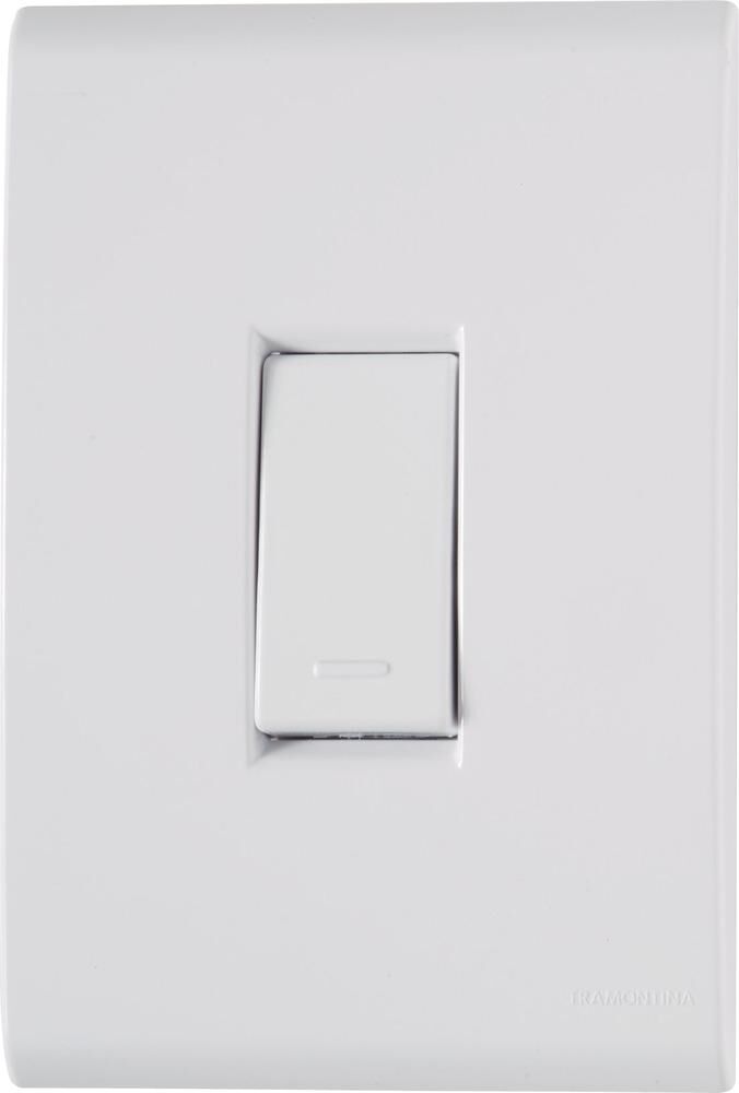 Conjunto Interruptor  Liz 1 Módulo Simples 10A Branco Tramontina