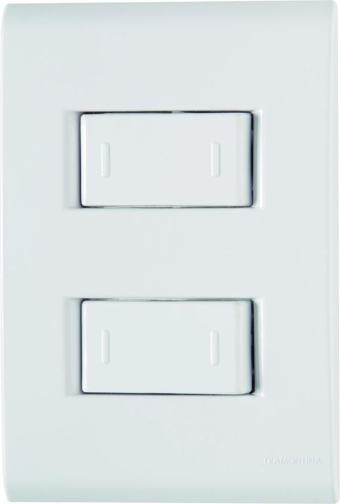 Conjunto Interruptor Liz 2 Módulos Paralelas 10A Branco Tramontina