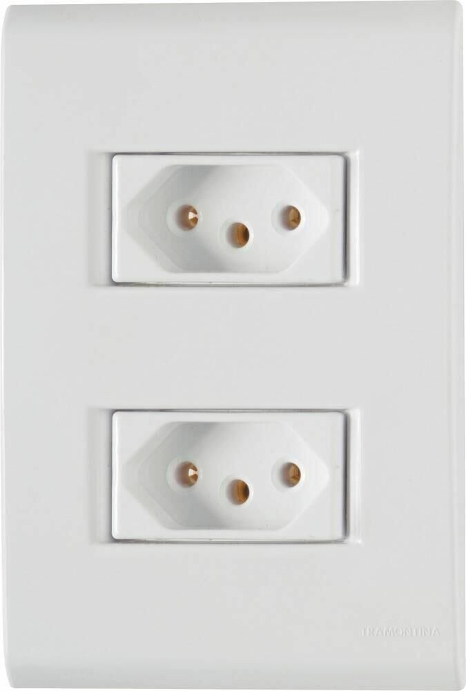 Conjunto Tomada Liz 2 Módulos 2P+T 10A Branco Tramontina