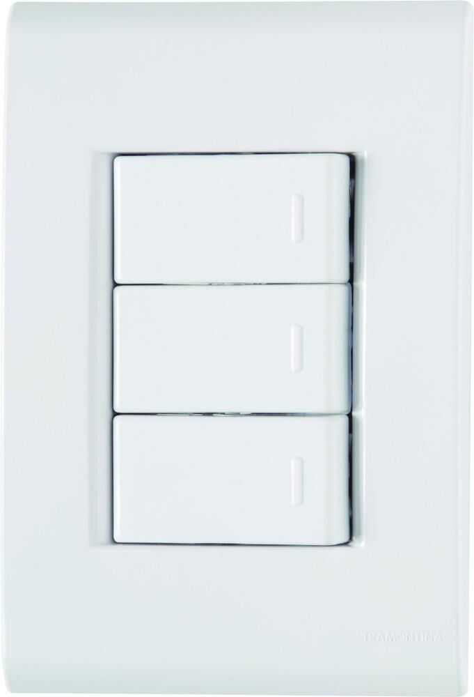 Conjunto Interruptor Liz 3 Módulos 10A Branco Tramontina