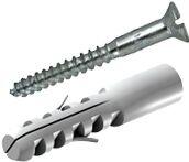 Bucha Universal com Parafuso 8mm Cabeça Chata 4 Peças Bemfixa